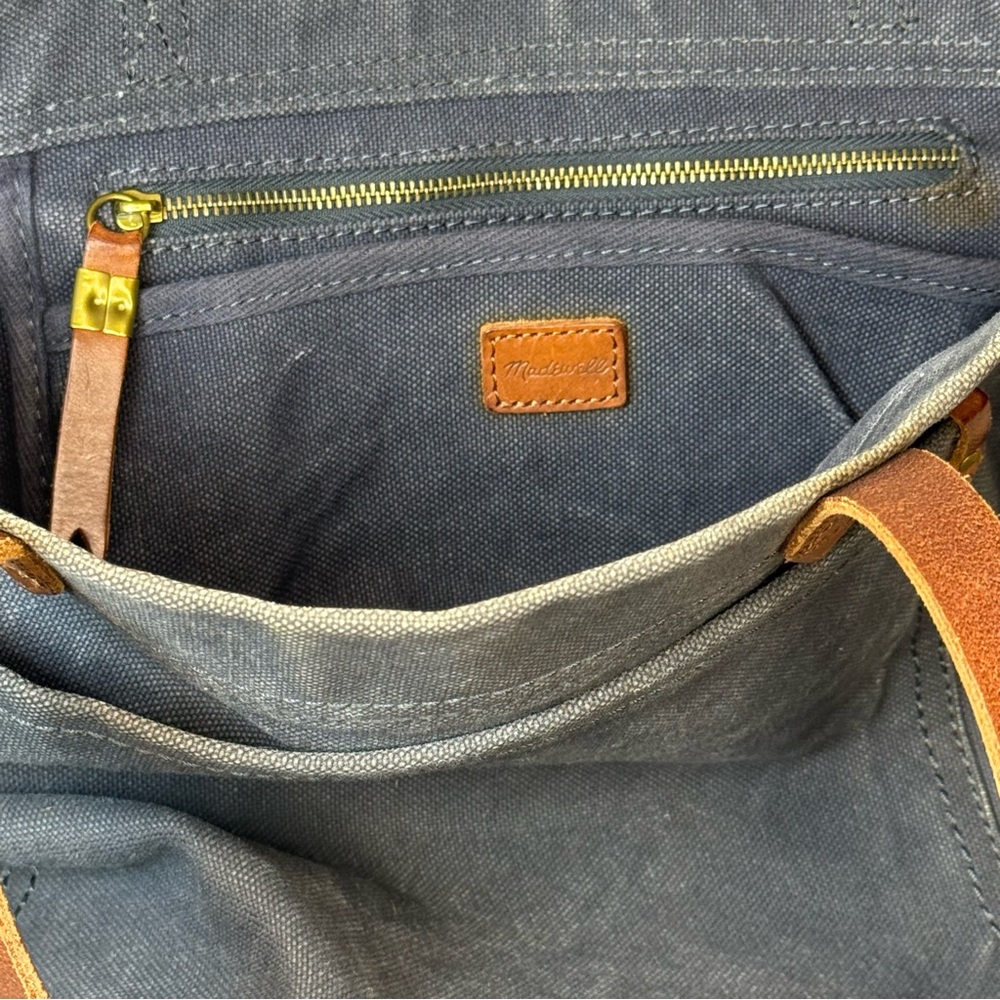 MADEWELL The Canvas Medium Transport Tote Canvas bag Leather Straps *SOLDOUT - Picture 5 of 11